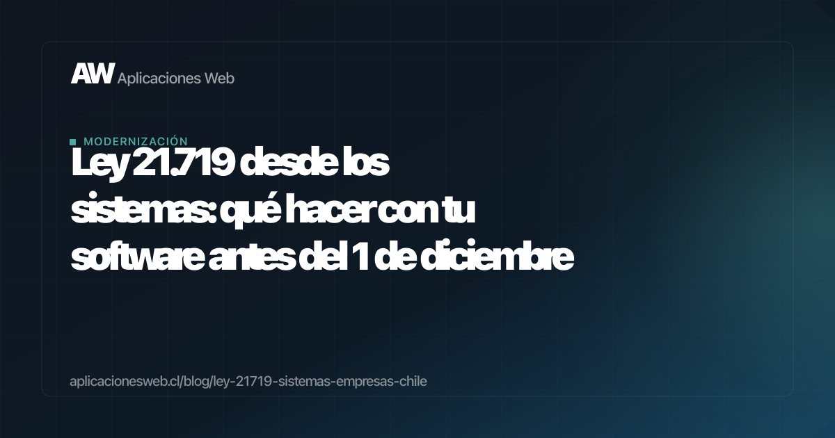 Ley 21.719 desde los sistemas: qué hacer con tu software antes del 1 de diciembre